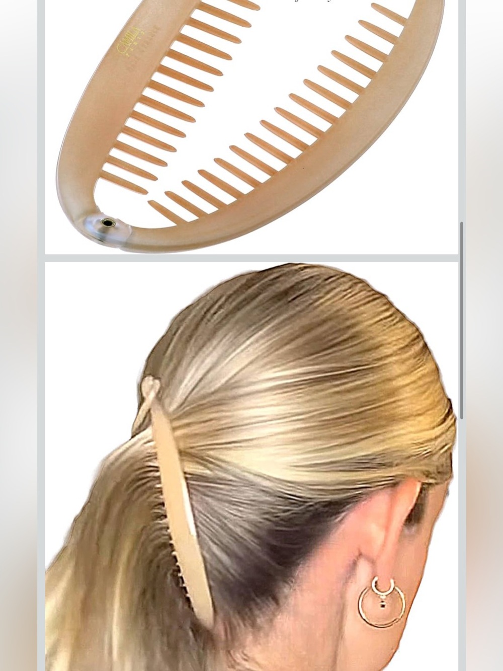 Camila Paris Beige Banana Hair Clip
